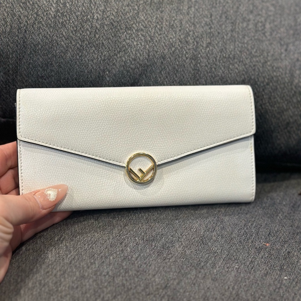 Authentic Fendi F Continental flap style long wallet